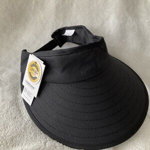 Sun Visor Hats Women Large Brim Summer UV Protection Beach Cap Black Camoland